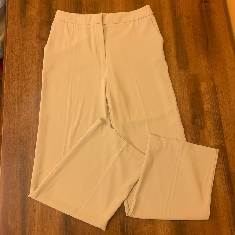 Rachel Zoe slacks trousers women’s 8 light beige /tan pockets elastic wa…